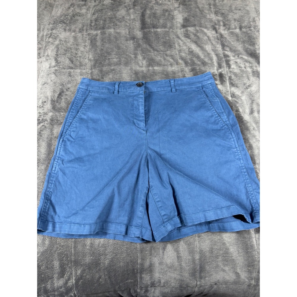J.Crew Womens Blue Chino Shorts Size 6‎ Mid Rise Cotton Blend Casual Summer